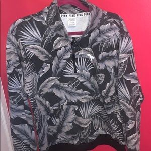 Quarter zip pink sweater with front pocket